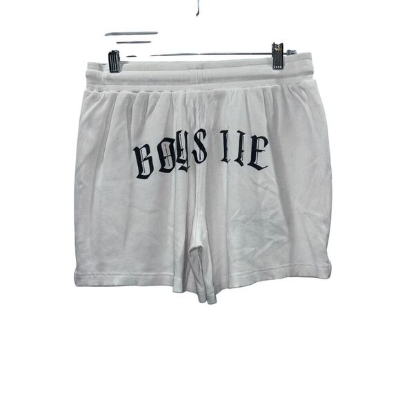 Boys Lie Rebel Drawstring White Shorts – Size Medium Loungewear Comfy Edgy Short - Picture 6 of 15